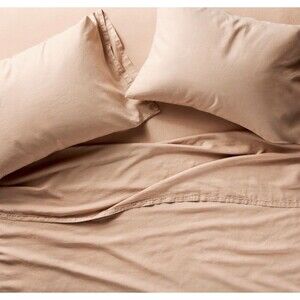 Queen 100% Linen Sheet Set Light Adobe Clay - Casaluna